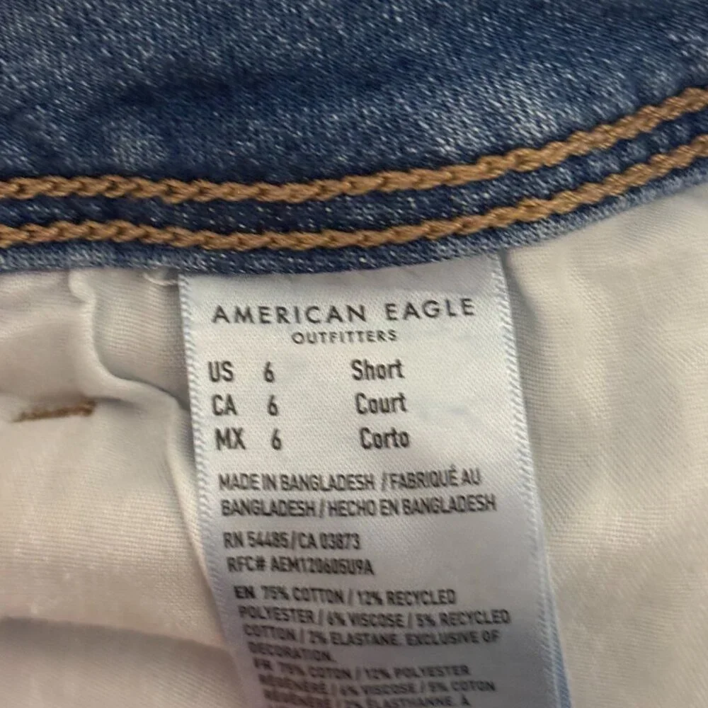 American Eagle Next Level Stretch Flare Jeans 6 Short Medium Wash - Picture 4 of 4